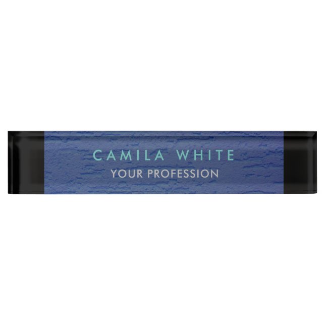 Placa De Nombre Blue Wall Elegant Profesional (Anverso)