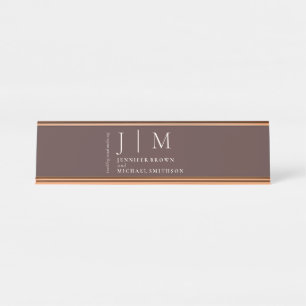 Placa De Nombre Boda de mesa elegante formal marrón chocolate