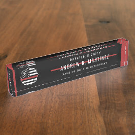 Placa De Nombre Bombero delgado Departamento de Rescate de Incendi