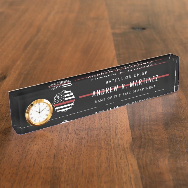 Placa De Nombre Bombero delgado Departamento de Rescate de Incendi (Lateral)