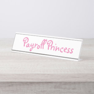 Placa De Nombre Bonito de empleado de nómina de Princesa de Nómi