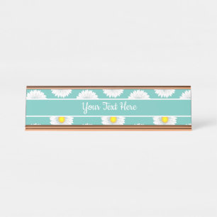 Placa De Nombre Bonito verde azulada Little Daisy