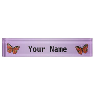 Placa De Nombre Bonito Vivid Monarch Butterfly Purple