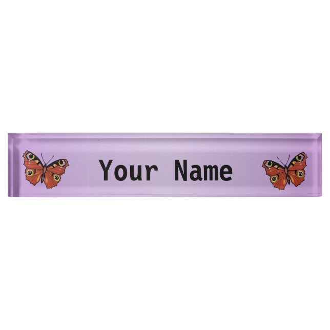 Placa De Nombre Bonito Vivid Monarch Butterfly Purple (Anverso)