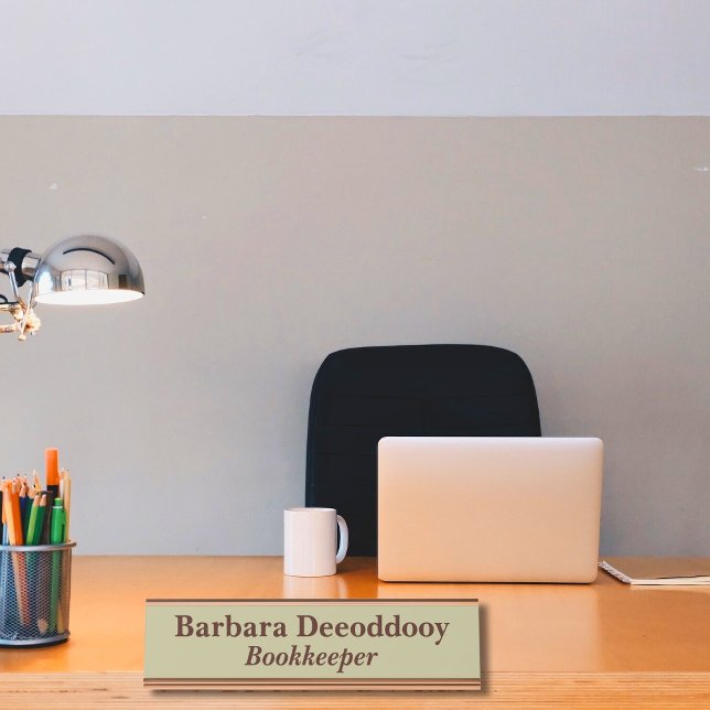 Placa De Nombre Bookkeeper Sage Green (Subido por el creador)