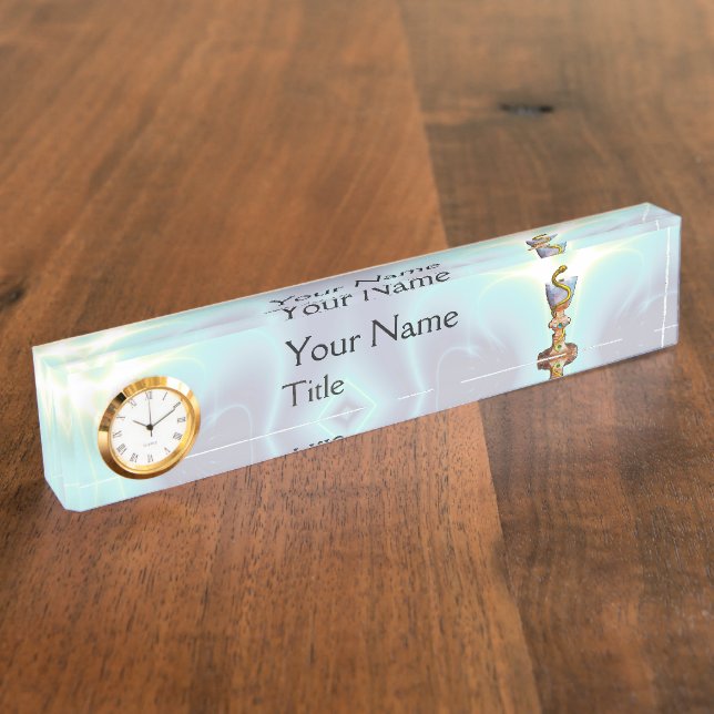 Placa De Nombre BOWL DE HYGEIA Medicina, Farmacia, Farmacia Verde  (Lateral)