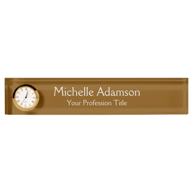 Placa De Nombre Brown Professional Plain Modern (Anverso)