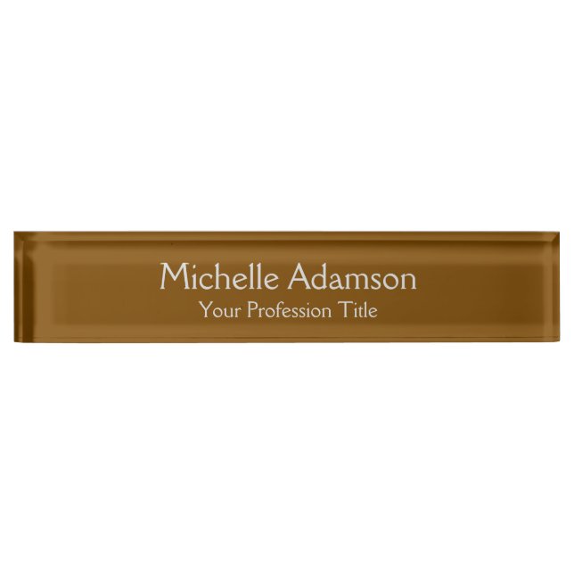 Placa De Nombre Brown Professional Plain Modern (Anverso)