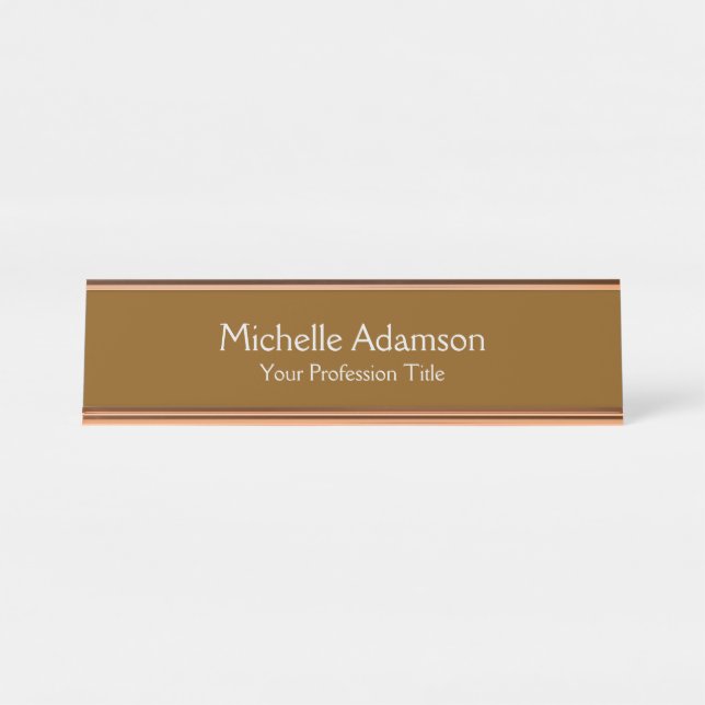 Placa De Nombre Brown Professional Plain Modern (Anverso)