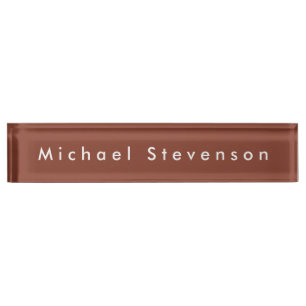 Placa De Nombre Brown Trendy Modern Professional