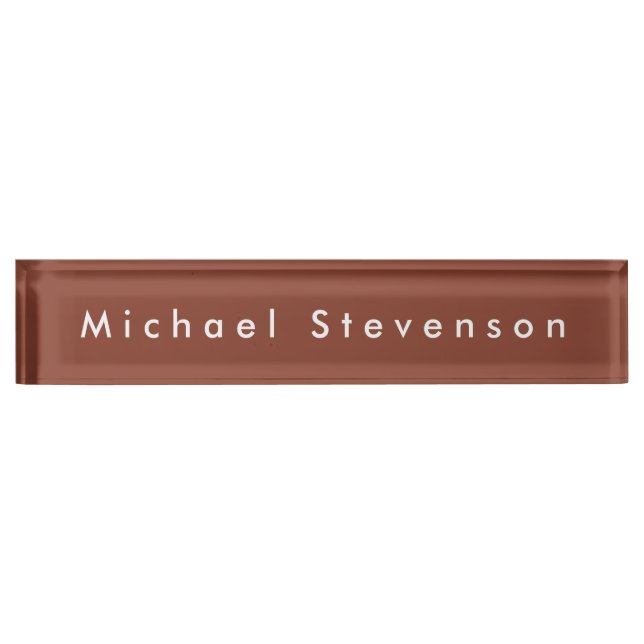 Placa De Nombre Brown Trendy Modern Professional (Anverso)