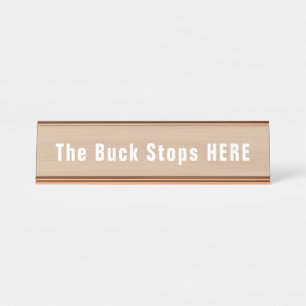 Placa De Nombre Buck Detiene Aquí Una Novedad Divertida