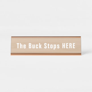Placa De Nombre Buck Detiene Aquí Una Novedad Divertida