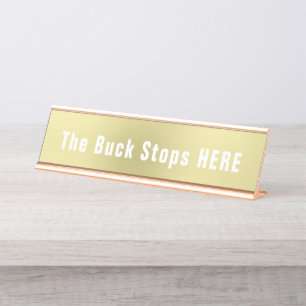 Placa De Nombre Buck Detiene Aquí Una Novedad Divertida