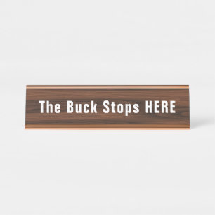 Placa De Nombre Buck Detiene Aquí Una Novedad Divertida