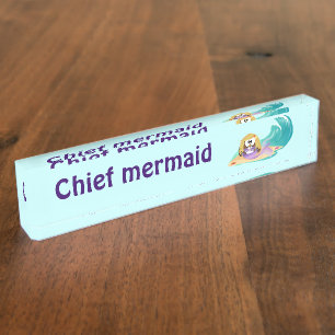 Placa De Nombre búho de sirena