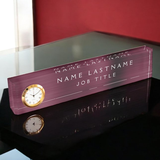 Placa De Nombre Burgundy Metallic Personalizado profesional (Subido por el creador)
