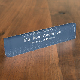 Placa De Nombre Businessman Professional Modern Blue 