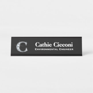 Placa De Nombre C Faux Diamond Desk Nameplate