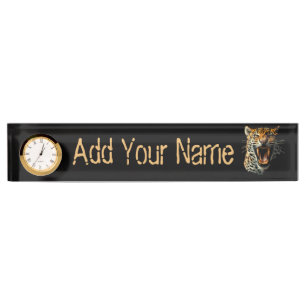 Placa De Nombre Cabeza de ataque ruidosa de leopardo