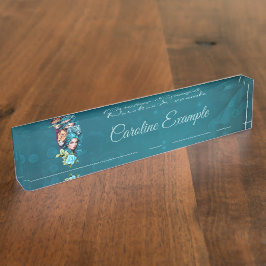 Placa De Nombre Cabeza de mujer hermosa con ojos expresivos