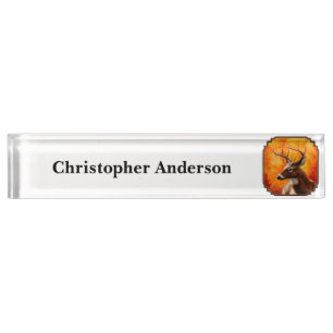 Placa De Nombre Cabeza de toro de Whitetail Deer Trophy