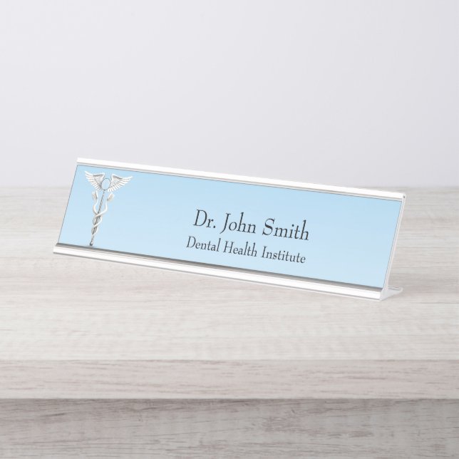 Placa De Nombre Caducto blanco Espejo dentario cepillo de dientes (Anverso)