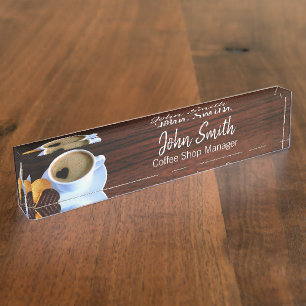 Placa De Nombre Cafetería de la Copa Cookie de Foam en Forma de Co