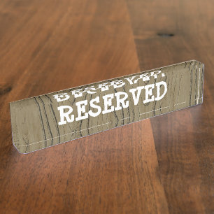 Placa De Nombre Cafetería reservada - Rótulo de mesa de restaura