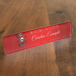 Placa De Nombre Calabaza Mágica y Diversión Humana.