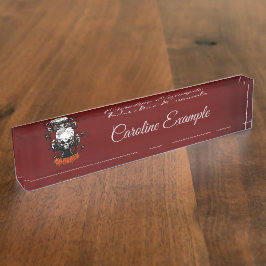 Placa De Nombre Calavera con dientes afilados y amenazantes