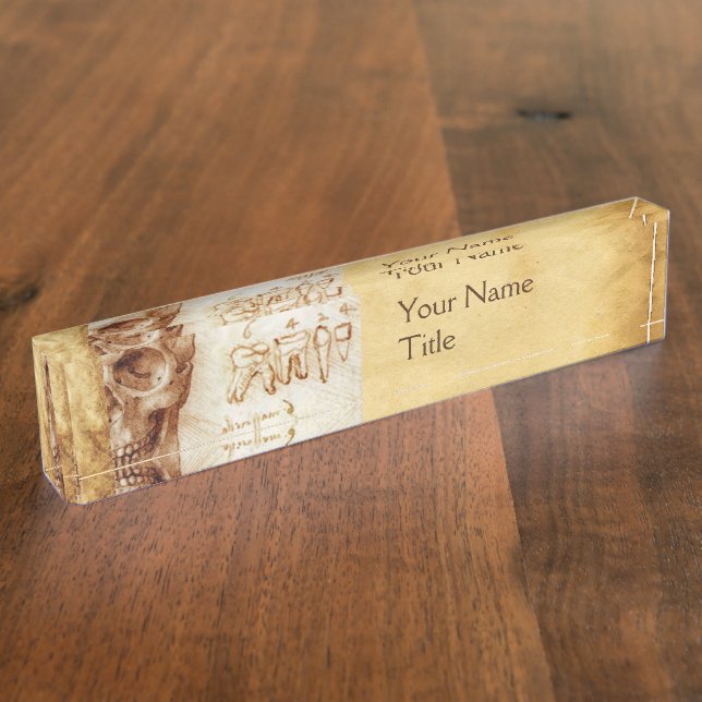 PLACA DE NOMBRE CÁLCULO Y DIENTES, CLÍNICA DENTAL, DENTISTA, DENTI (Lateral)