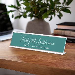 Placa De Nombre Caligrafía de nombre y título - PUEDE EDITAR COL