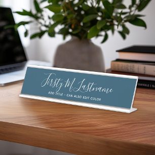 Placa De Nombre Caligrafía de nombre y título - PUEDE EDITAR COL