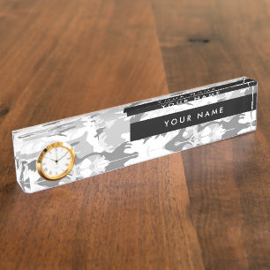 Placa De Nombre Camo gris, Camuflaje de invierno, Camuflaje de nie