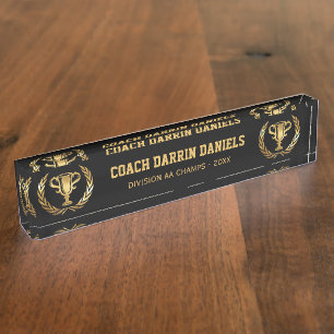 Placa De Nombre Campeones del coche del oro