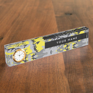 Placa De Nombre Camuflaje amarillo y gris, Camuflaje, Militar, Ejé