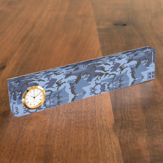 Placa De Nombre Camuflaje azul de la marina, ejército, ejército (Lateral)