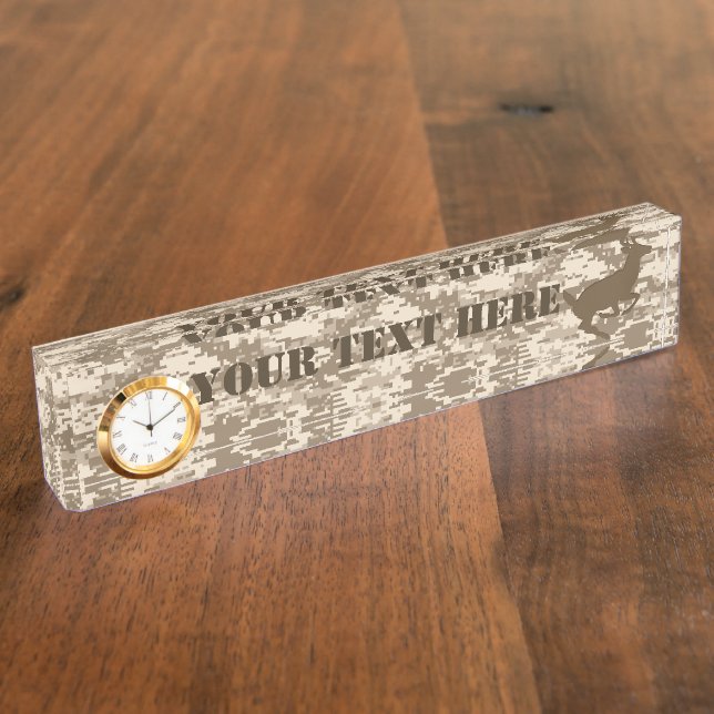 Placa De Nombre Camuflaje digital del desierto personalizado Camuf (Lateral)