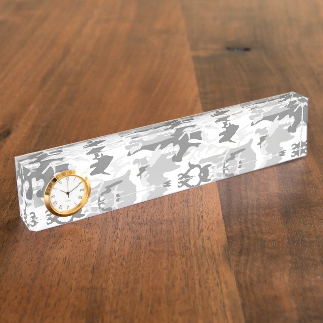 Placa De Nombre Camuflaje gris de nieve en invierno, ejército, ejé (Lateral)