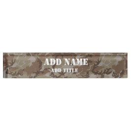 Placa De Nombre Camuflaje militar del desierto de Woodland