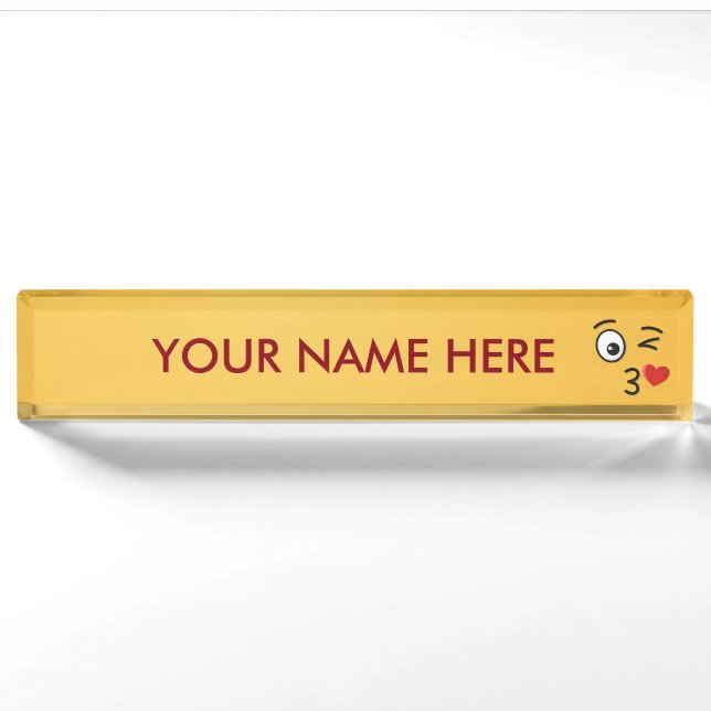 Placa De Nombre Cara lanzando un beso (Anverso)