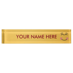 Placa De Nombre Cara sonriente con ojos sonrientes