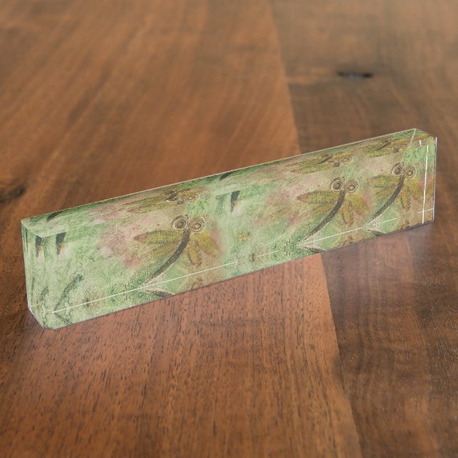 Placa De Nombre Caramelo de algodón de la libélula (Lateral)