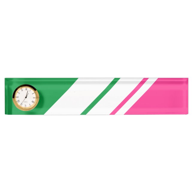 Placa De Nombre Casmelón rosa verde verde Carreras blanca tiras de (Anverso)