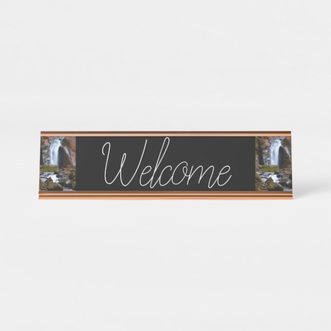 Placa De Nombre Catarata de otoño destruye el destino de la aldea (Anverso)