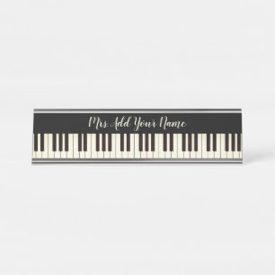 Placa De Nombre Cayos de piano de maestro de música personalizado 