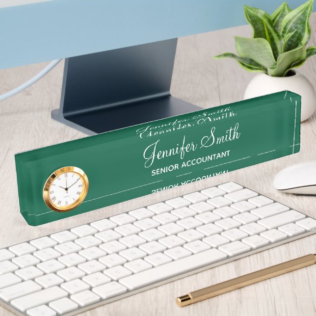 Placa De Nombre Caza Verde con cargo