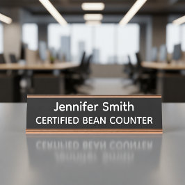 Placa De Nombre Certified Bean Counter Personalized Name Plate