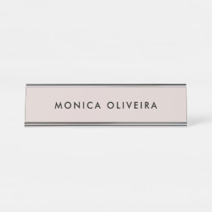 Placa De Nombre Champán profesional simple
